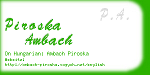 piroska ambach business card